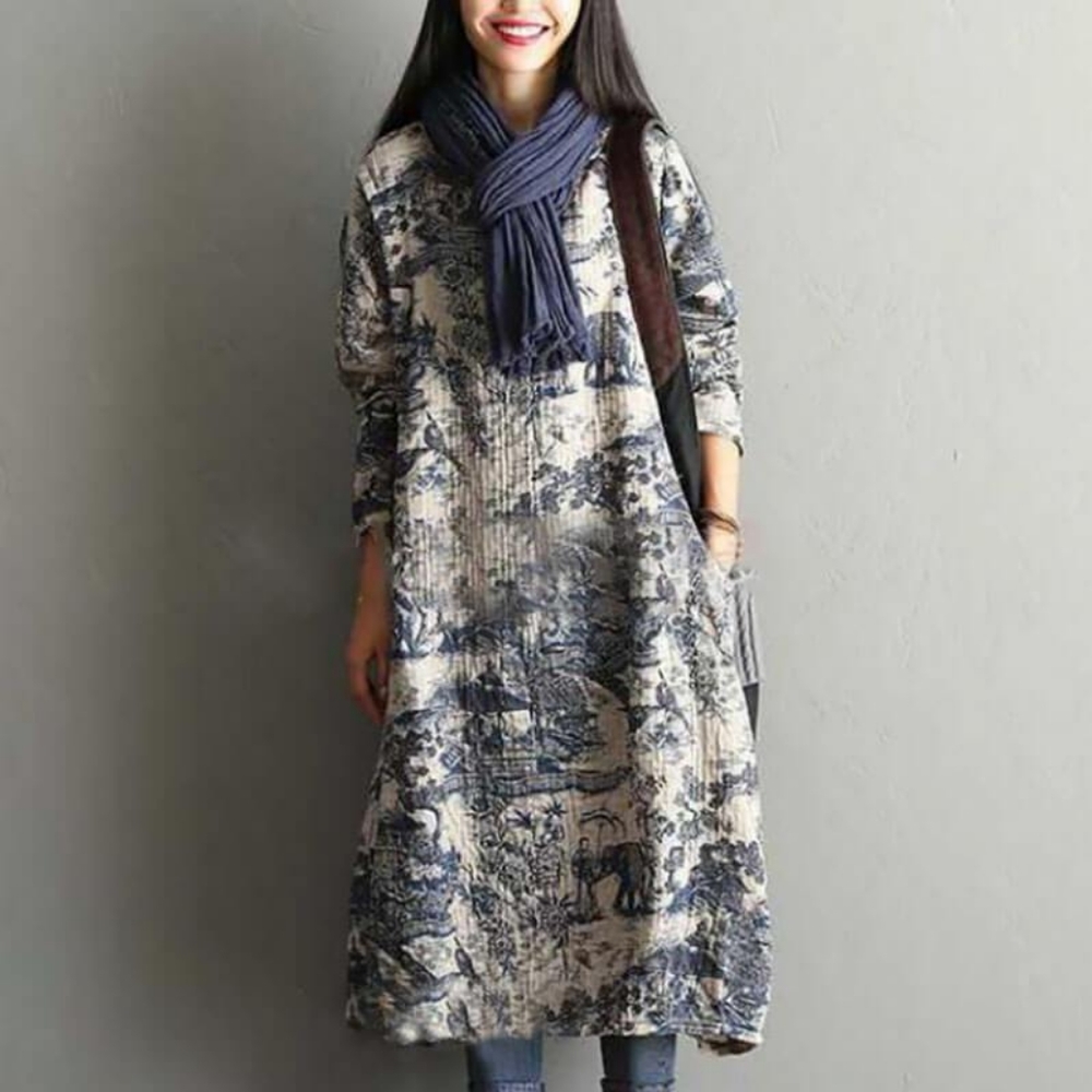Buykud toile Print cotton dress